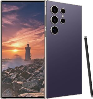 DragoFab Unlocked Cell Phones C24 Ultra Smartphone Android 13 Phones 8+256GB/6.8″ HD Screen/Dual SIM/108MP+48MP Camera/Built-in Pen (Violet)