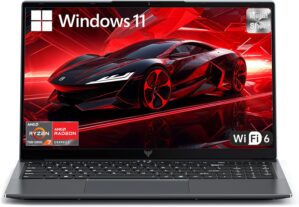 Gaming Laptop with AMD Ryzen7 7730U 8-core Processor（Up to 4.5GHz),16GB DDR4 RAM 512GB SSD, AMD Radeon Graphics,WiFi 6,15.6 inch IPS Display,Webcam, Windows…