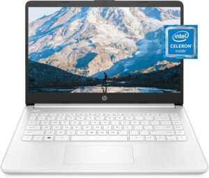 HP 14 Laptop, Intel Celeron N4020, 4 GB RAM, 64 GB Storage, 14-inch Micro-edge HD Display, Windows 11 Home, Thin & Portable, 4K Graphics, One Year of…