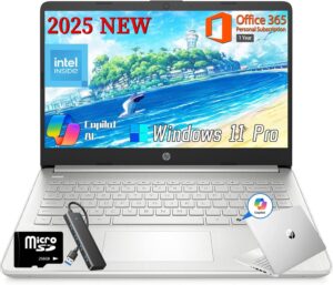 HP 2025 14 Inch Student Business Laptop, Intel Processor N150, 16 GB RAM, 384 GB Storage(128GB UFS+256GB MSD), Copilot Key, AI Powered, 1 Year Office 365,…