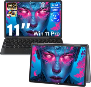 Svikou 11″ Gray 2-in-1 Convertible Touchscreen Laptop, FHD (1920×1200) IPS Display, in tel N100 Processor, 16GB RAM 1TB SSD, Facial Recognition, Backlit…