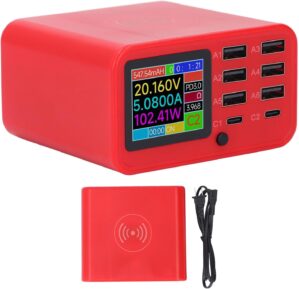 Fafeicy USB Charging Station 8 Ports 100W PD Fast Charging Hub for Home Office Travel with Digital Display