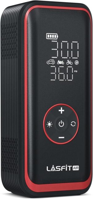 LASFIT TK1 Pro Tire Inflator Portable Air Compressor [5X Faster Inflation] 150PSI Tire Inflator 16000mAH Battery Operated Air Pump for Car Tires with…