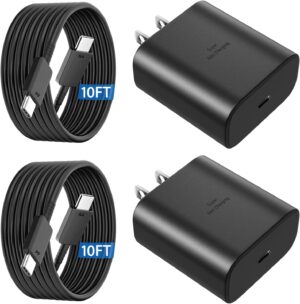 45W Samsung Super Fast Phone Charger, USB C Fast Charger Samsung Charge Fast Charging Cord Samsung Galaxy S25 S24 Ultra Charge 10FT Type C Charging Cable…
