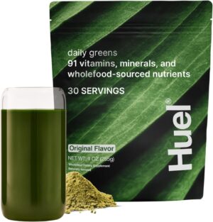 Huel Daily Greens | Superfood Greens Powder | 91 Vitamins, Minerals, and Wholefood-Sourced Ingredients | Adaptogens, Antioxidants, Gut-Friendly Probiotics |…