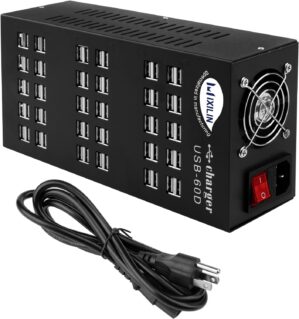 USB Charging Station, Cinlinso 60 Port 300W/60A,Intelligent Protection,MultiPort USB Charger Station for Smartphone Tablets School Hotel