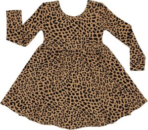 Little Sleepies Long Sleeve Twirl Dress for Girls – Viscose from Bamboo Toddler Dresses w/Pockets & Tagless Comfort