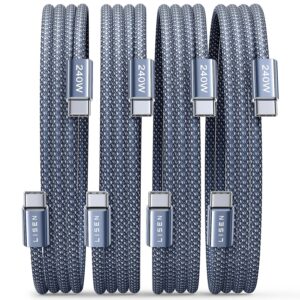 LISEN 240W for Apple USB C to USB C Charging Cable, 4-Packs [6.6/6.6/6.6/6.6FT] for Woven Charge Cable Type C for Apple Devices iPhone 17 Air 16 Pro Max,…